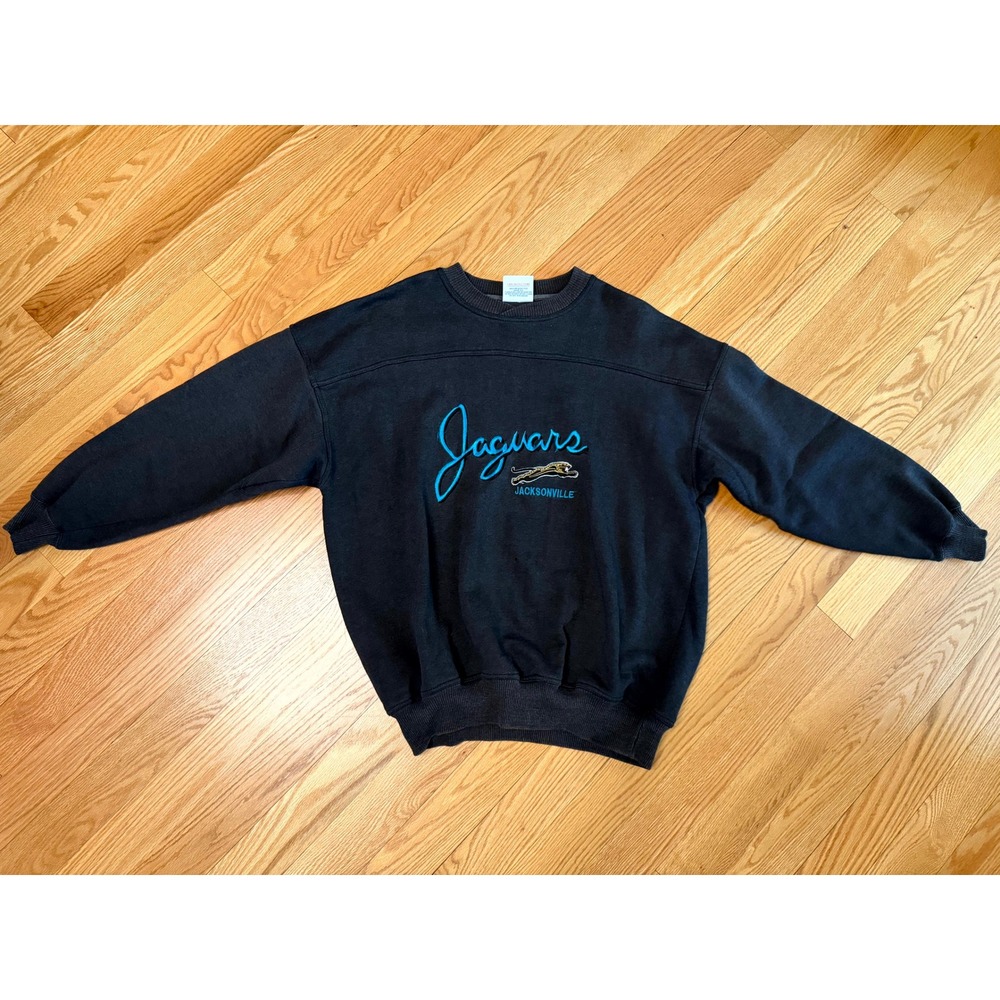 Vintage Jacksonville Jaguars Crable Sportswear Black Sweatshirt XL Embroidered